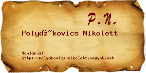 Polyákovics Nikolett névjegykártya